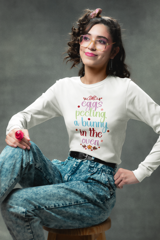 Eggspecting A Bunny In The Oven - Unisex Jersey Long Sleeve Tee