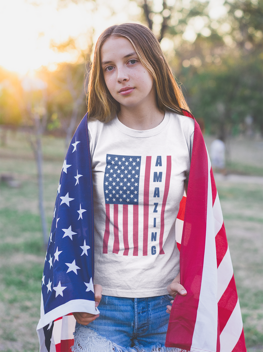 Amazing: US Flag Youth Short Sleeve Tee