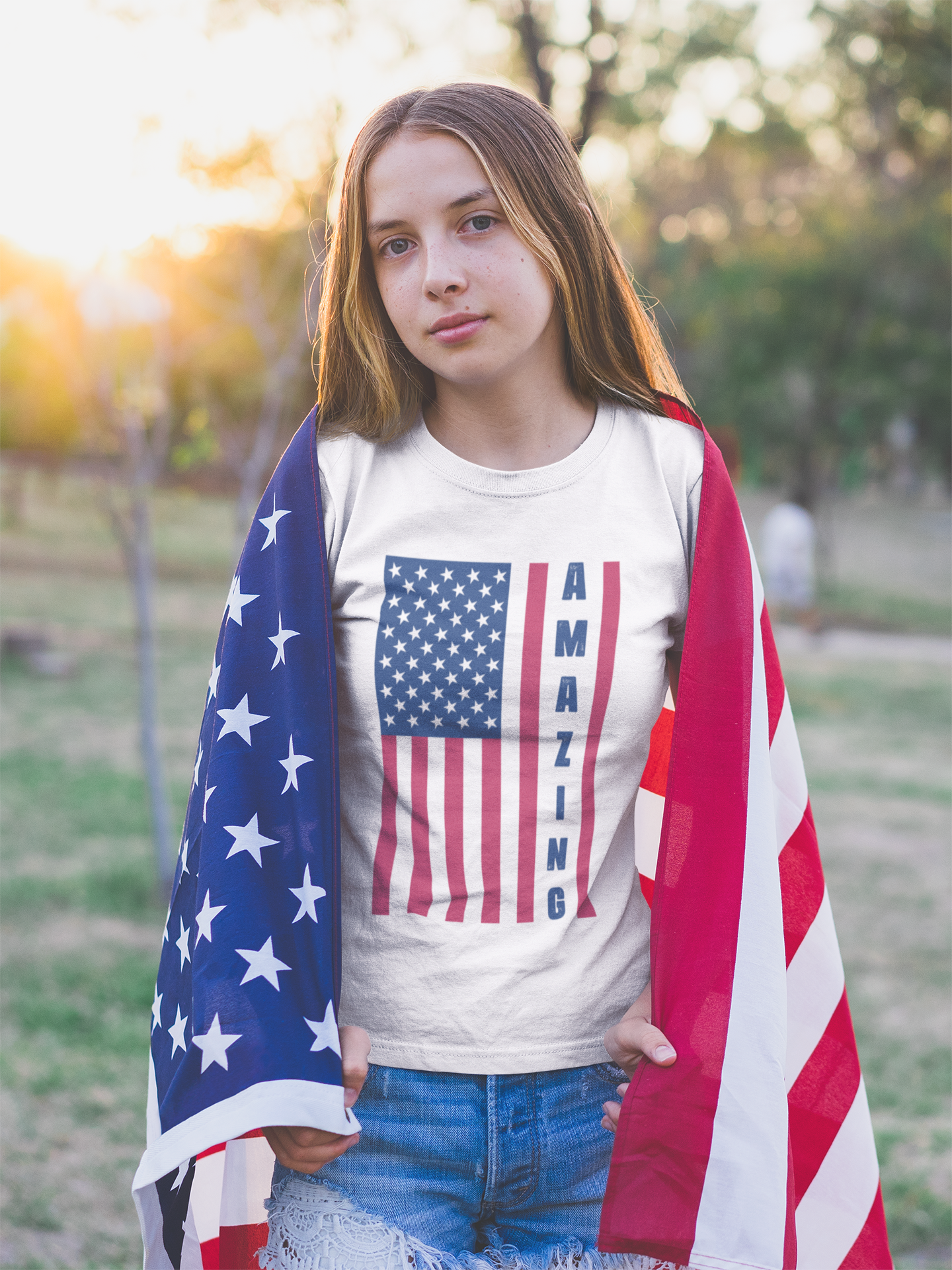 Amazing US Flag Unisex Jersey Short Sleeve Tee