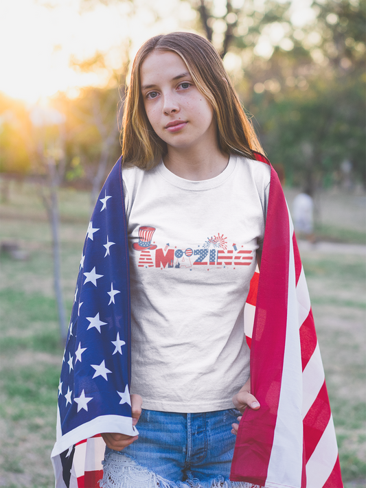 Red White Blue Amazing Youth Short Sleeve Tee