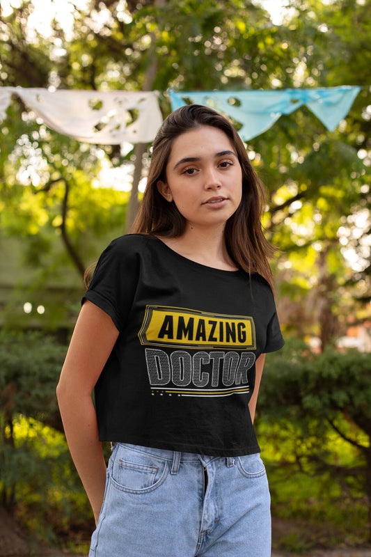 Amazing Doctor Women's Flowy Cropped Tee, Doctor shirts, Doctor gift ideas, New Doctor shirt, gift for doctor, Doctor team shirt