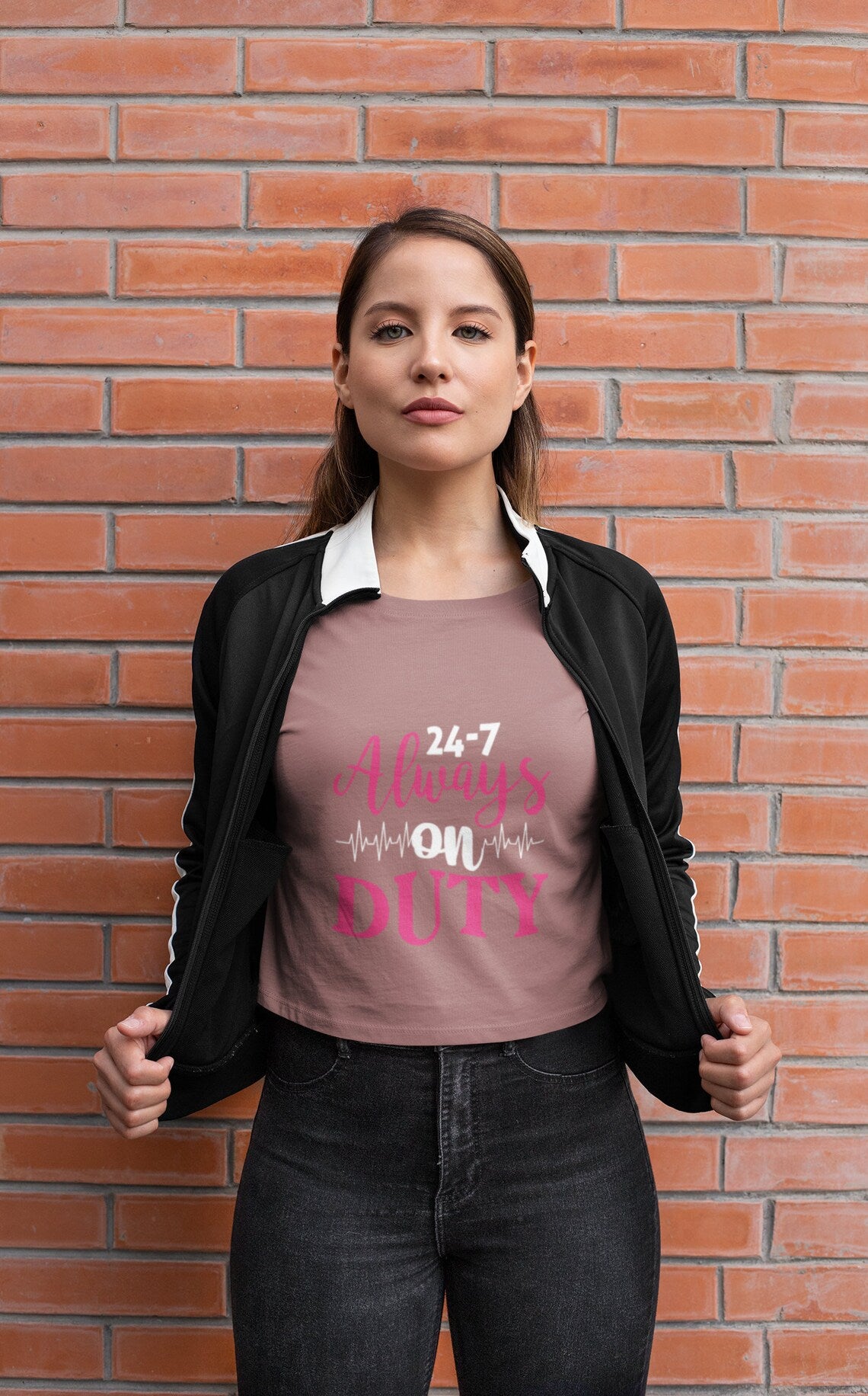 24-7 Always On Duty Women's Flowy Cropped Tee, Doctor shirts, Doctor gift ideas, New Doctor shirt, gift for doctor, Doctor team shirt