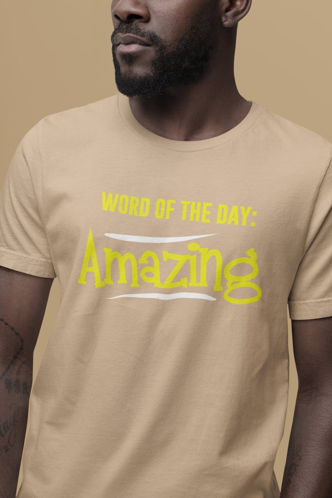 Word Of The Day Amazing Men's Jersey Curved Hem Tee, Amazing shirts, Inspirational shirts, Motivational Shirts, Positive shirts, Trendy tees