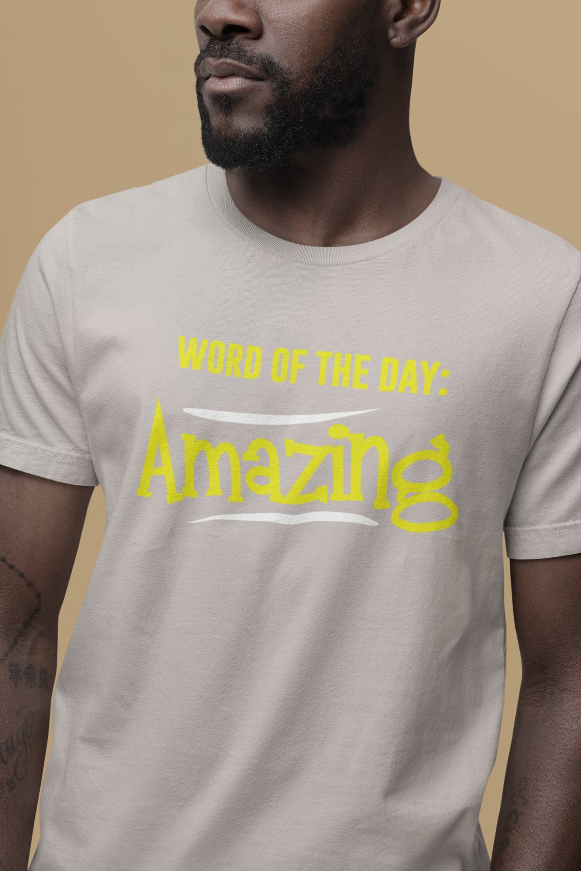 Word Of The Day Amazing Men's Jersey Curved Hem Tee, Amazing shirts, Inspirational shirts, Motivational Shirts, Positive shirts, Trendy tees