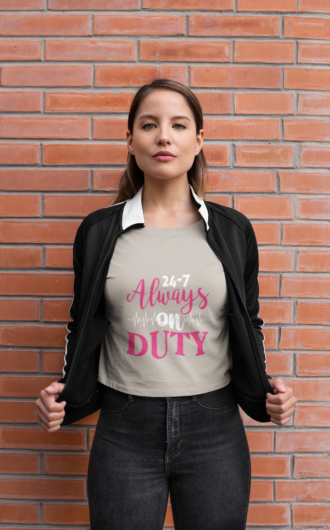 24-7 Always On Duty Women's Flowy Cropped Tee, Doctor shirts, Doctor gift ideas, New Doctor shirt, gift for doctor, Doctor team shirt
