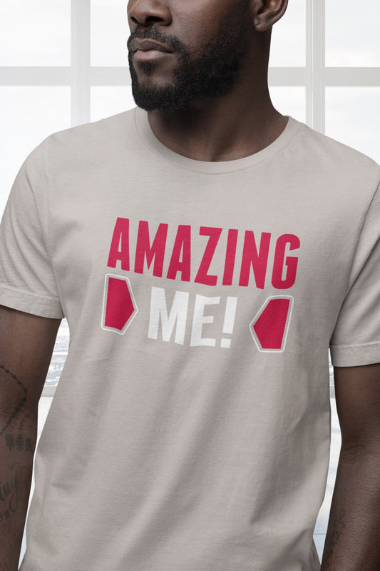 Amazing Me Men's Jersey Curved Hem Tee, Men Shirts, Amazing shirts, Inspirational shirts, Motivational Shirts, Positive shirts, Trendy tees