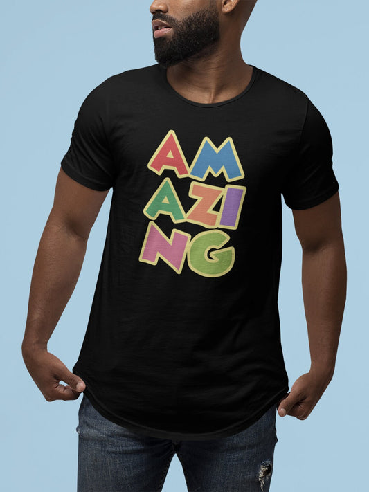 Amazing Men's Jersey Curved Hem Tee, Men Shirts, Amazing shirts, Inspirational shirts, Motivational Shirts, Positive shirts, Trendy tees