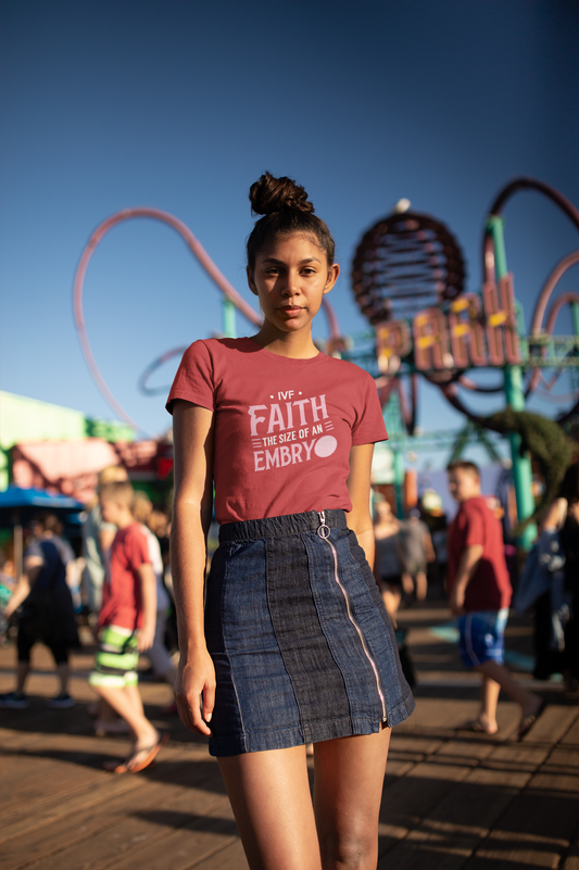 Faith On The Size of an Embryo, IVF Shirts, Women Shirts, Mom Shirt, Mom and Me Shirt Ideas, Gift for Moms