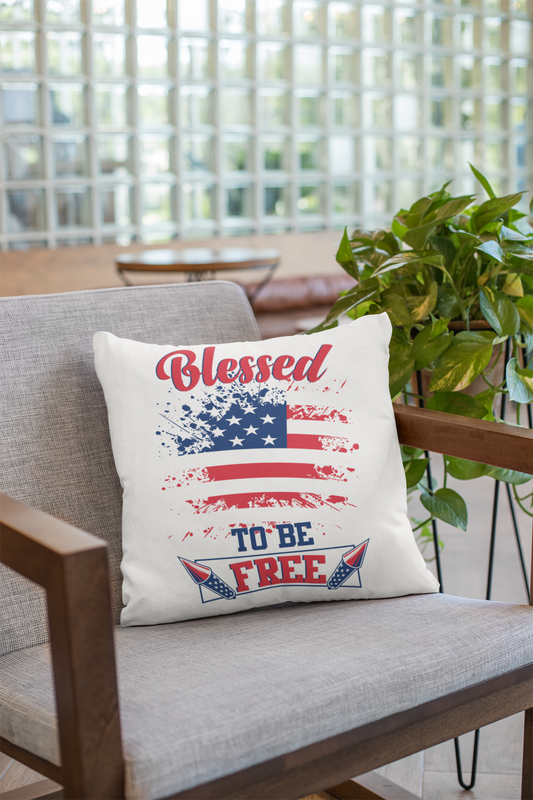 Blessed to be Free Spun Polyester Square Pillow