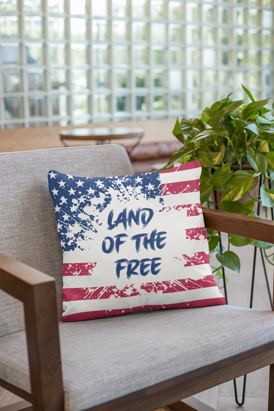 Land of the Free Spun Polyester Square Pillow