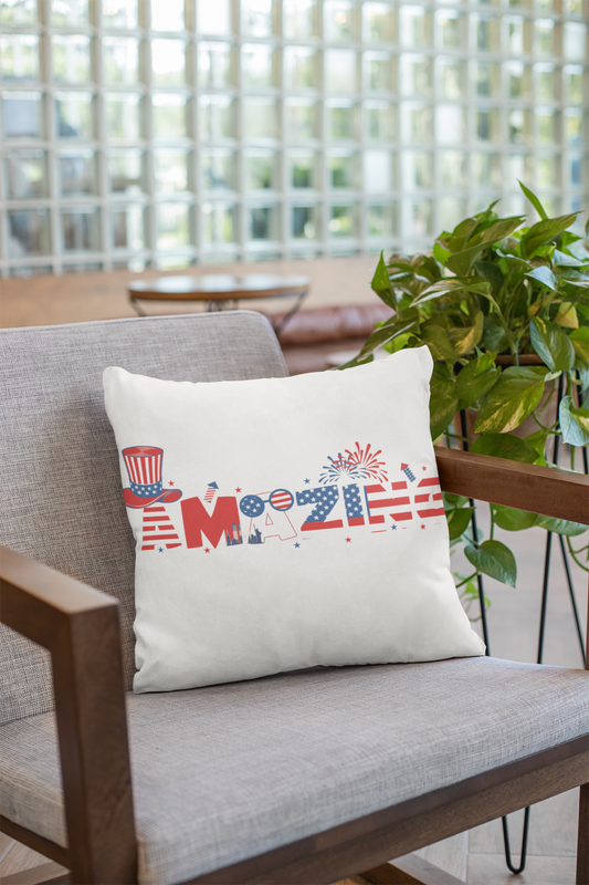 Red White Blue Amazing Spun Polyester Square Pillow