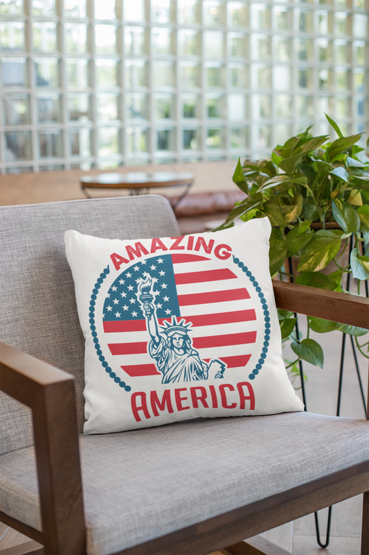 Amzing America Spun Polyester Square Pillow