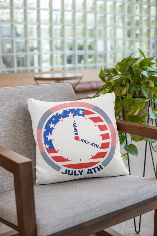 Happy 4th July Spun Polyester Square Pillow