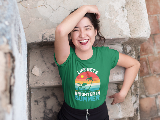 Life Gets Brighter In Summer, Summer shirts, Beach shirt, Last day of school shirt, vacation shirt, Schools out shirt, Trendy Unisex shirt