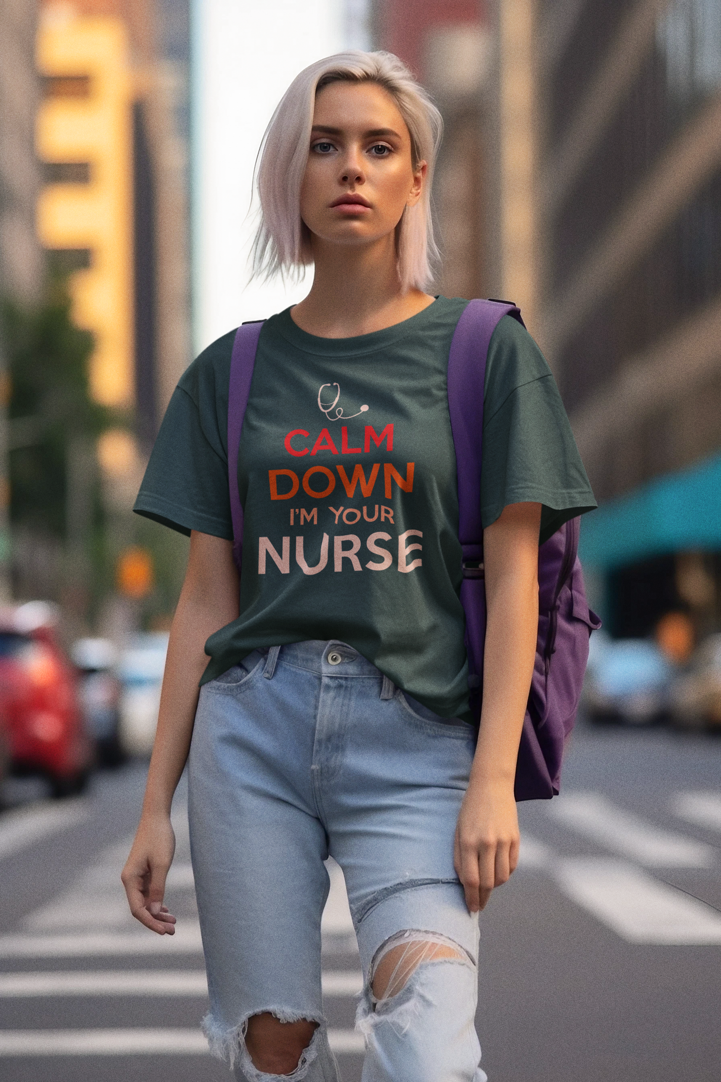 Calm Down I'm Your Nurse, Nursing Retirement Gifts, Nursing School, Nurse Shirt, Nurse Life, Medical Office Gift, Stethoscope Charm