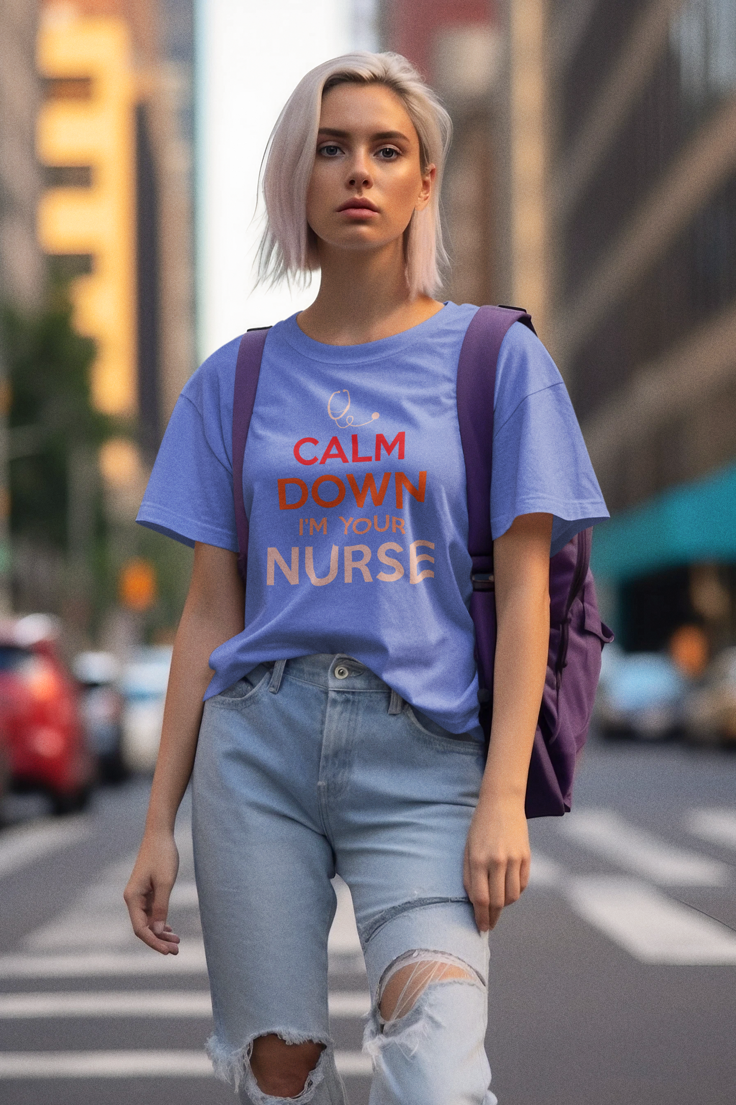Calm Down I'm Your Nurse, Nursing Retirement Gifts, Nursing School, Nurse Shirt, Nurse Life, Medical Office Gift, Stethoscope Charm