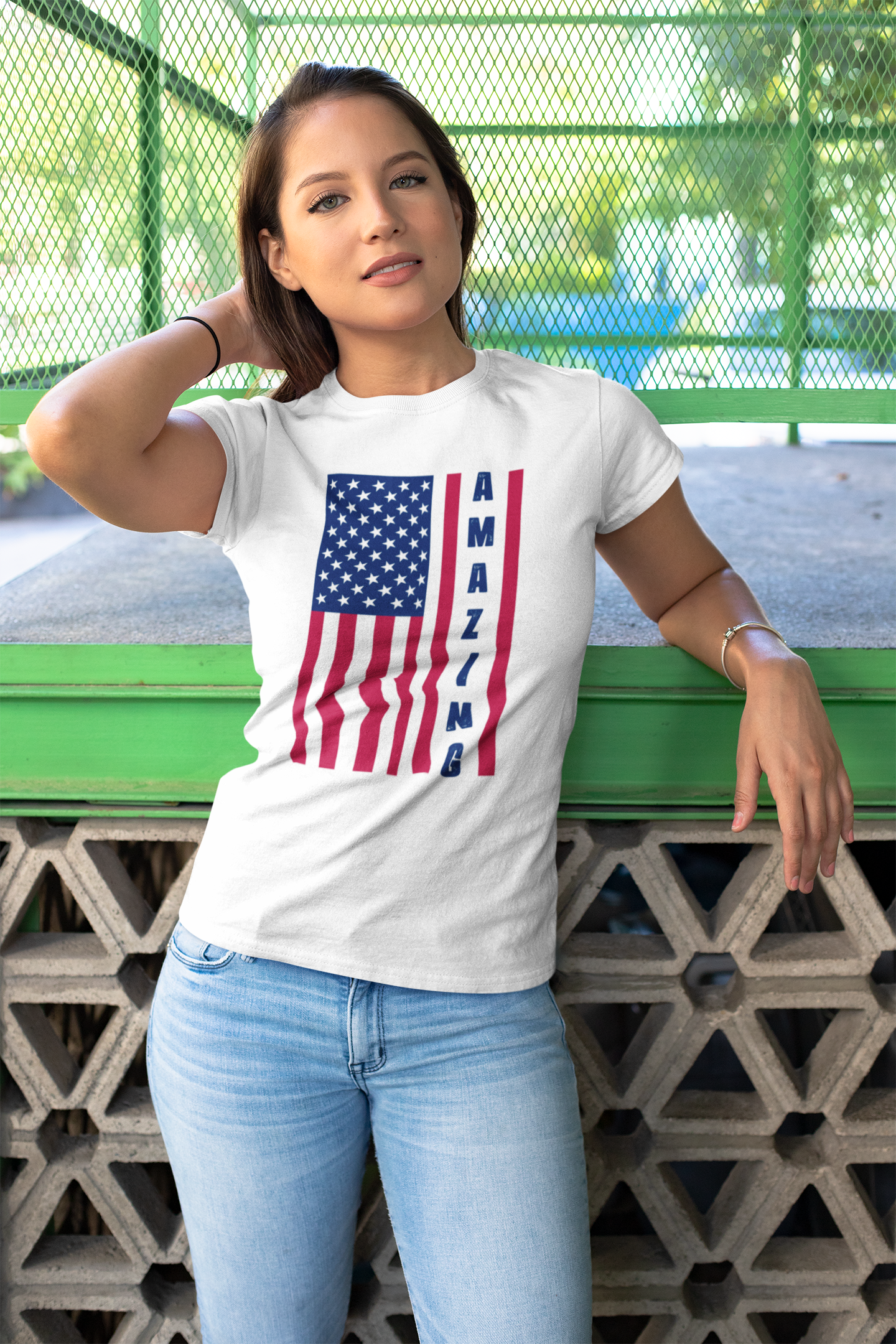 Amazing US Flag Unisex Jersey Short Sleeve Tee