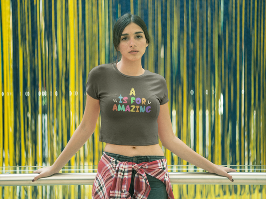 A is For Amazing Women's Flowy Cropped Tee, Amazing shirts, Inspirational shirts, Motivational Shirts, Positive shirts, Trendy tees